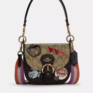 COACH | Kleo Shoulder Bag 17 Colorblock Signature Canvas With Disco Patches
